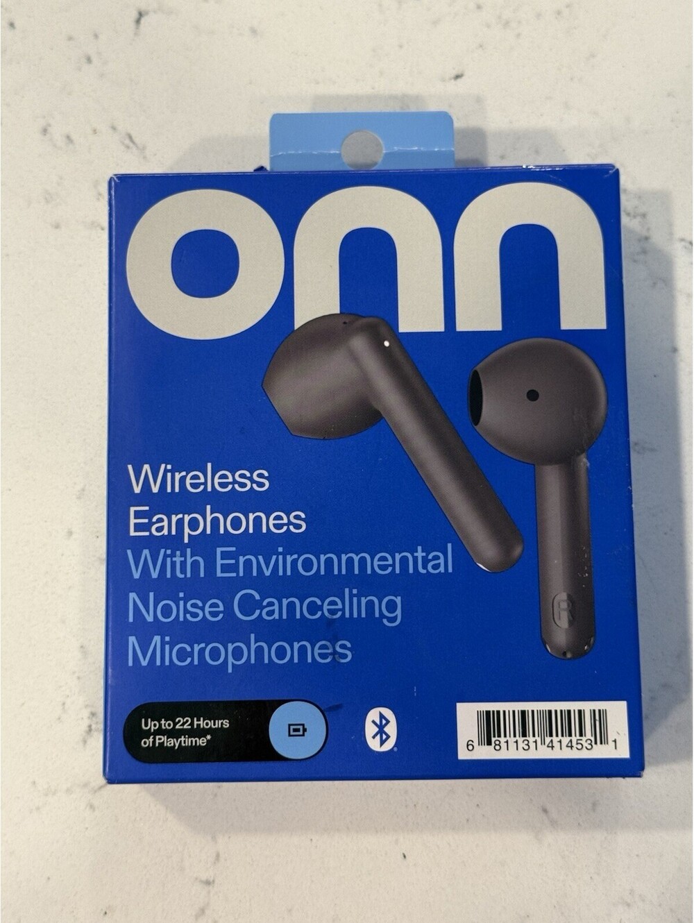 onn. Wireless Earphones -Crystal Clear Sound & 22hr Playtime. New Open Box